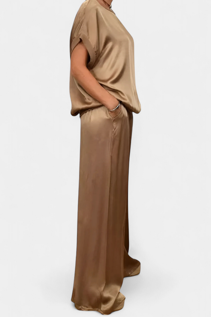 Conjunto de Primavera Blasa de Duas Peças com Estilo Sofisticado