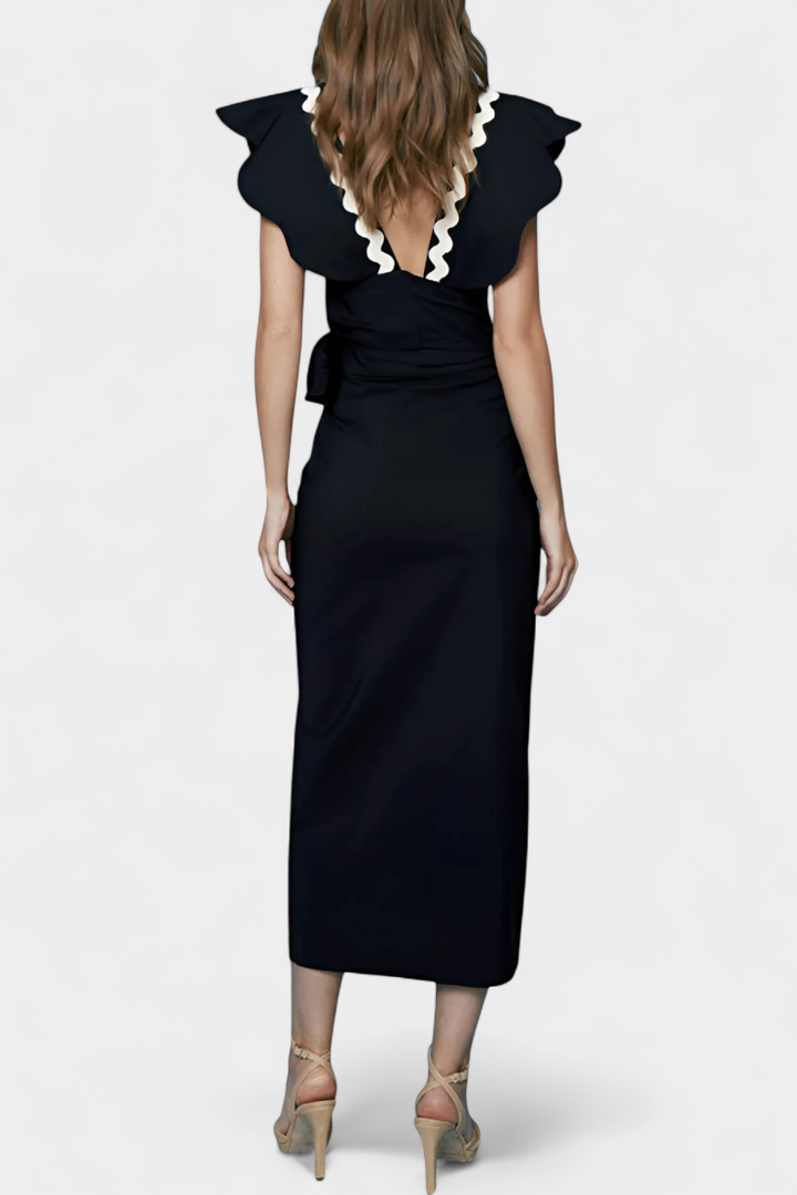 Top Fabiana Elegante com Volantes e Costuras Contrastantes