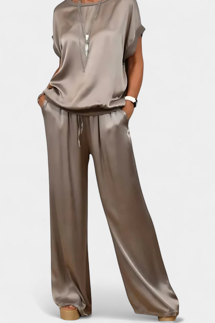 Conjunto de Primavera Blasa de Duas Peças com Estilo Sofisticado