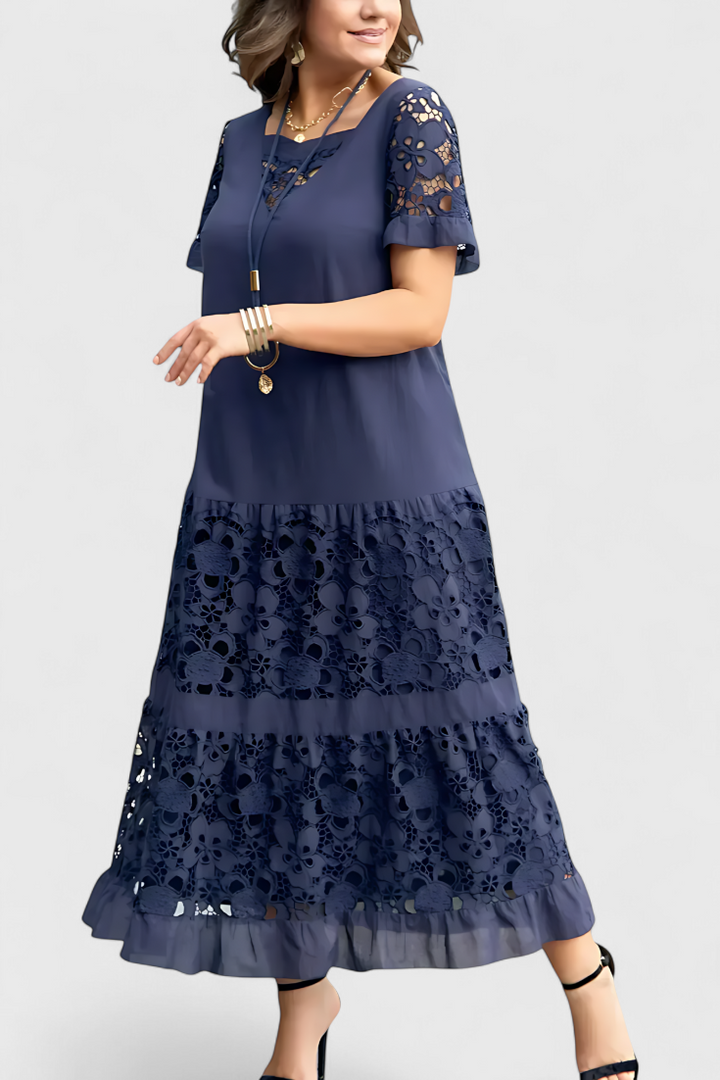 Vestido Midi Marquise com Drapagem Marcante