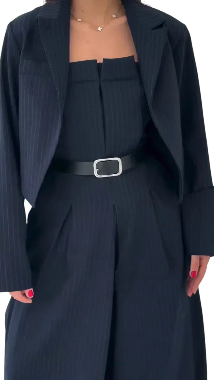 Eclat™ | Conjunto feminino bustier + blazer – Estilo elegante e moderno