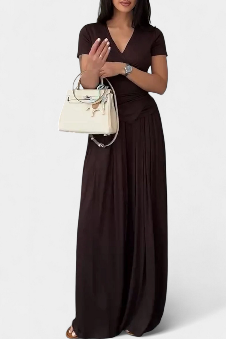 Ruslana Dviejų Dalių Komplektas su Kryžminiu V Formos Dekolte