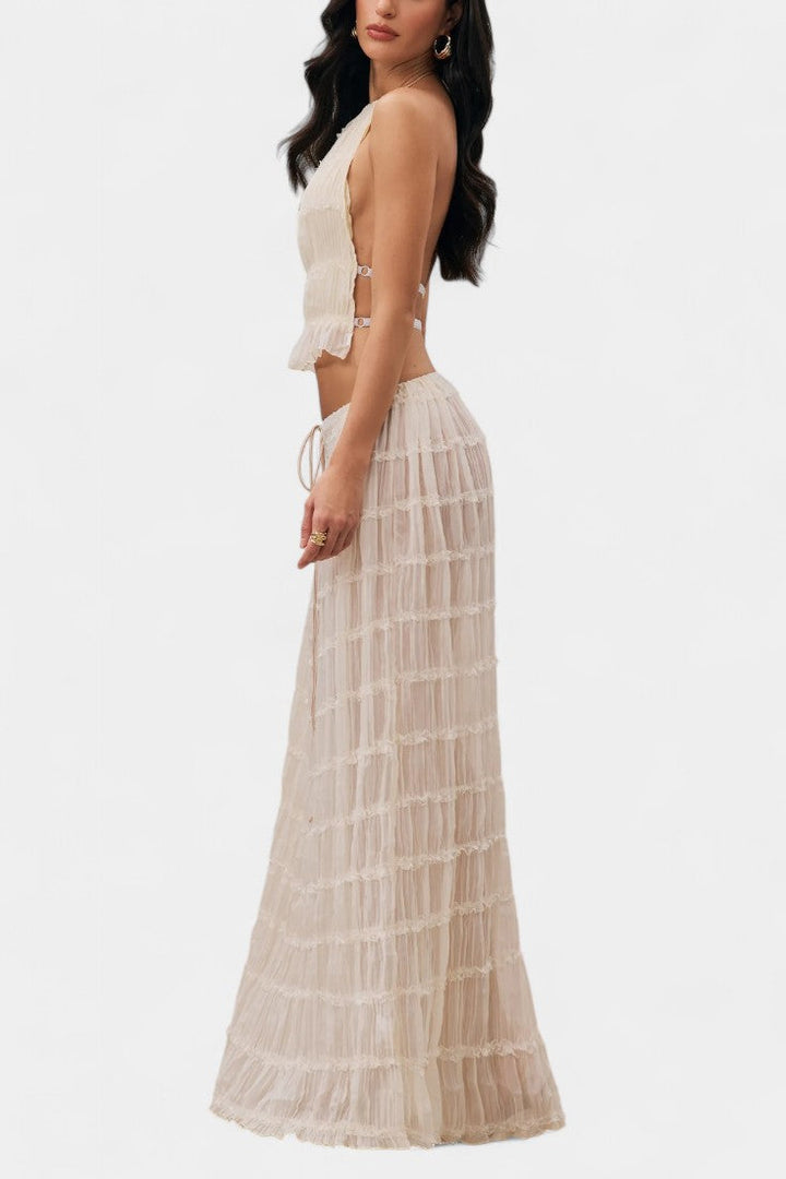 Conjunto Eugenie com Top Plissado e Saia