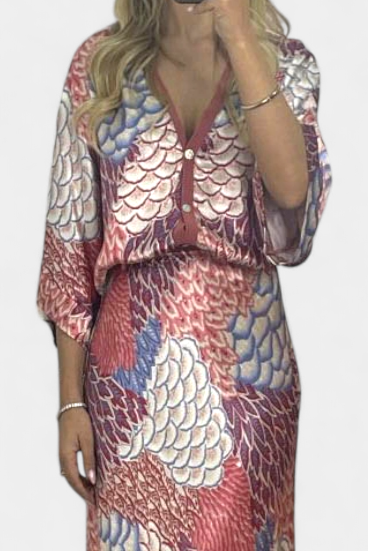 Conjunto de Blusa e Saia de Cauda de Peixe Shae