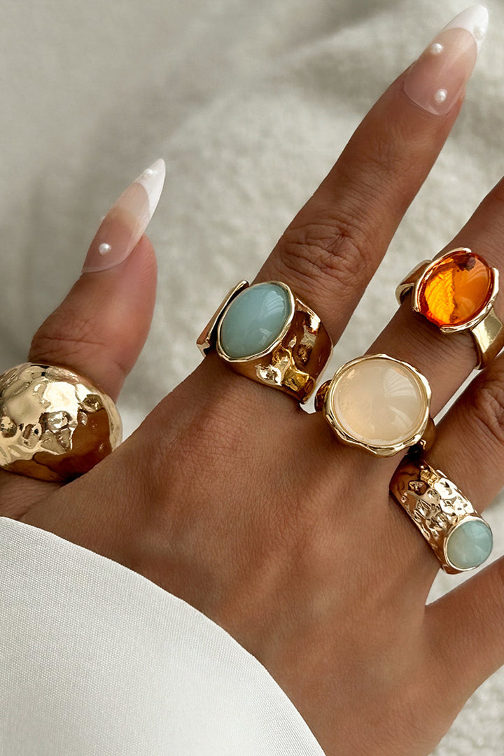 Atvirų Žiedų Rinkinys su Kristalais