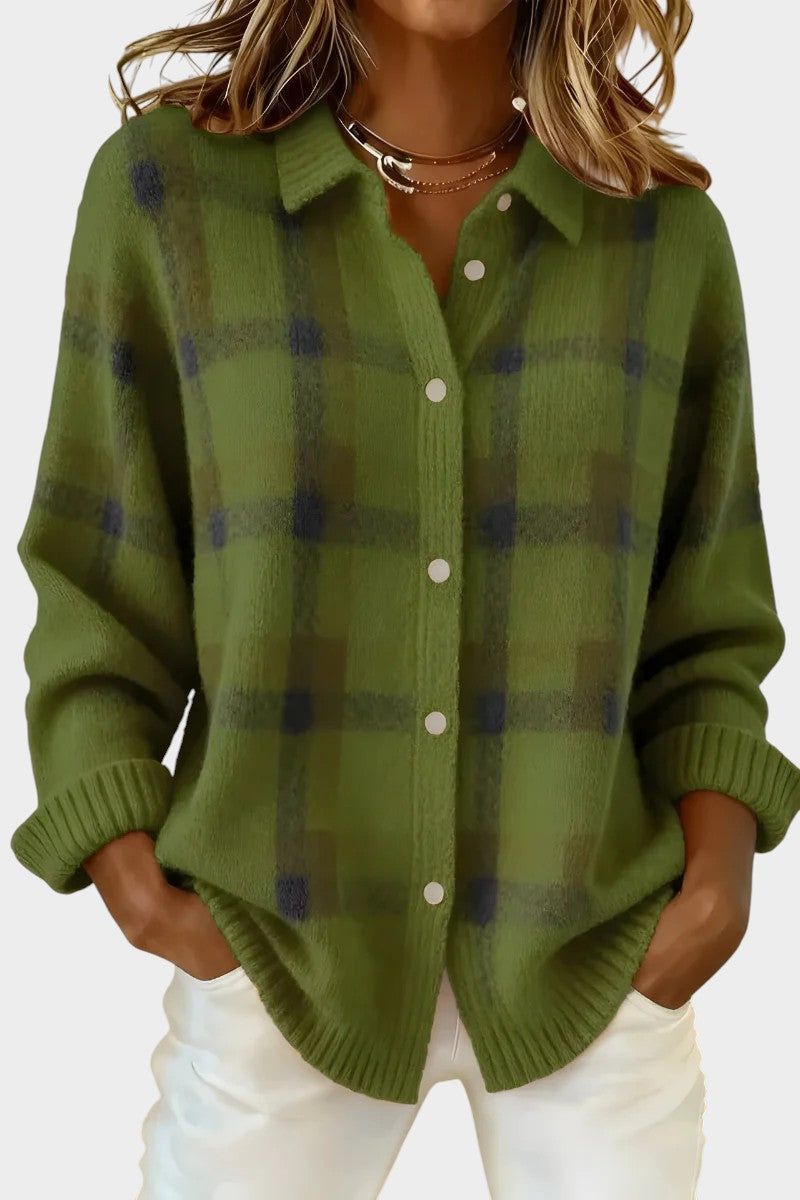 Mara | Casaco de malha suave e xadrez