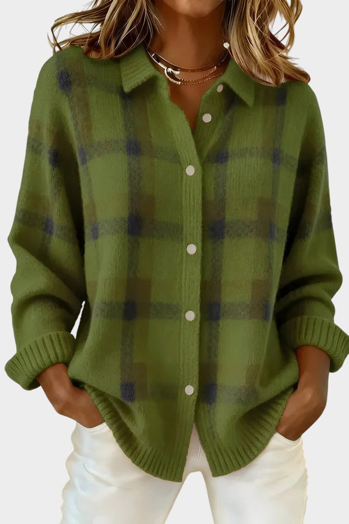 Mara | Casaco de malha suave e xadrez