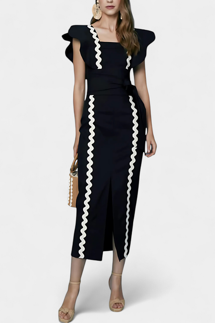 Top Fabiana Elegante com Volantes e Costuras Contrastantes