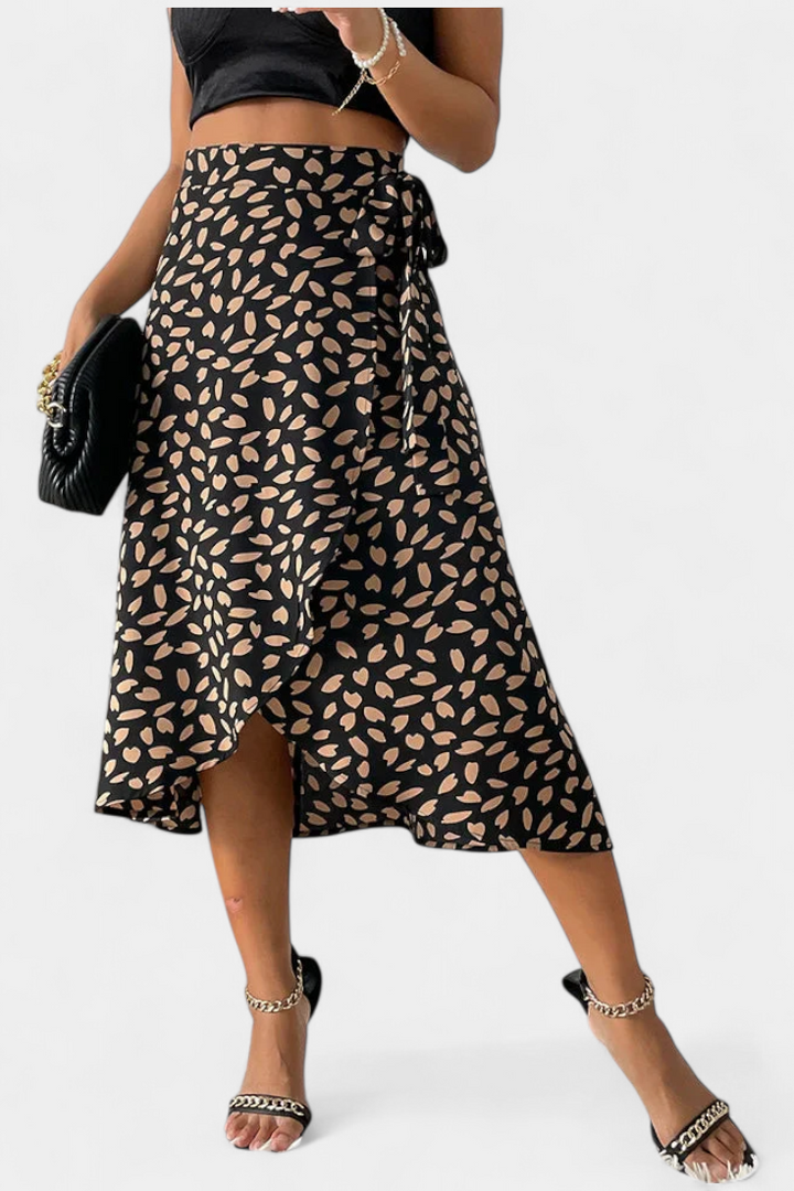 Kameila Boho Apversti Sijonai su Asimetriniu Raštu