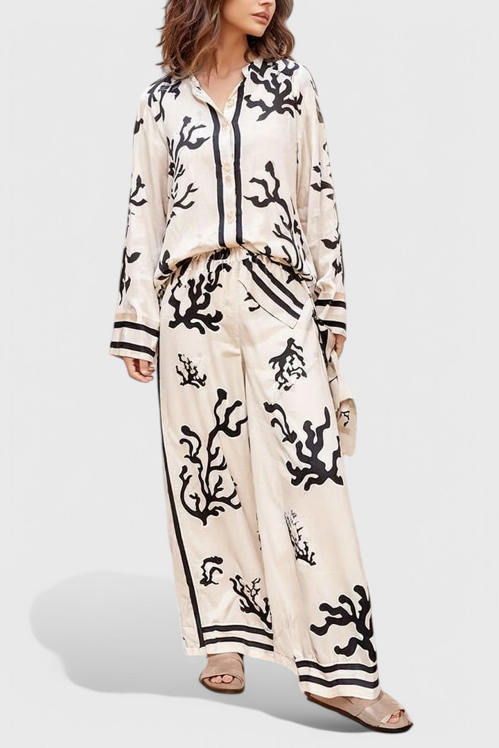 Conjunto de Calças Largas Nazaret com Impressão Artística