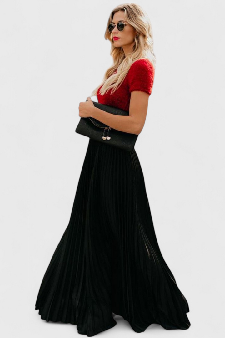 Saia Plissada Mila com Cintura Alta