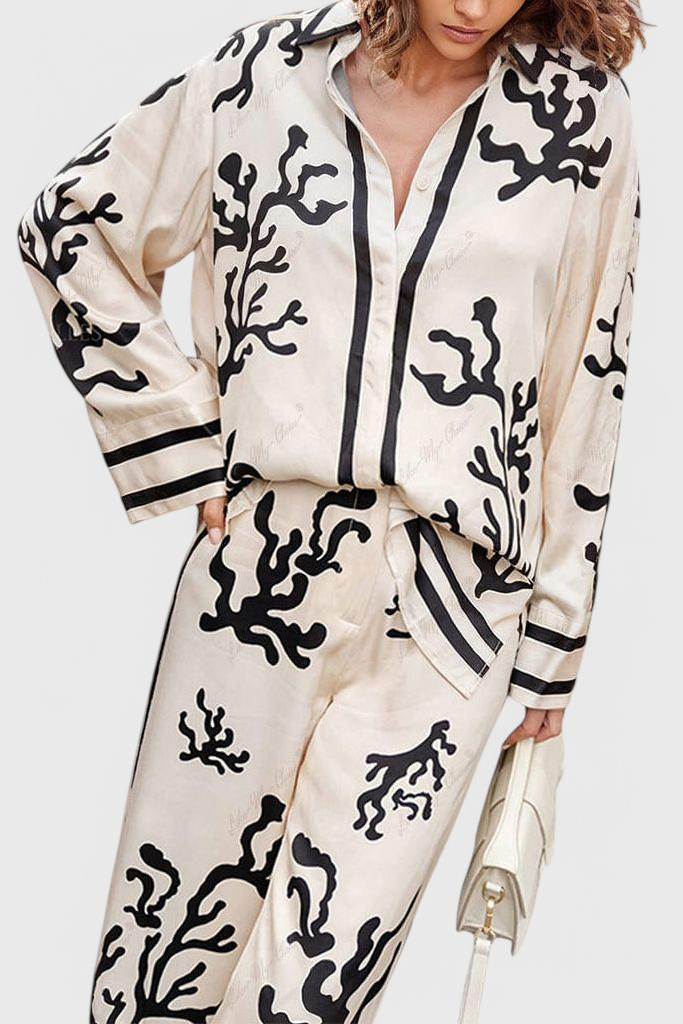 Conjunto de Calças Largas Nazaret com Impressão Artística