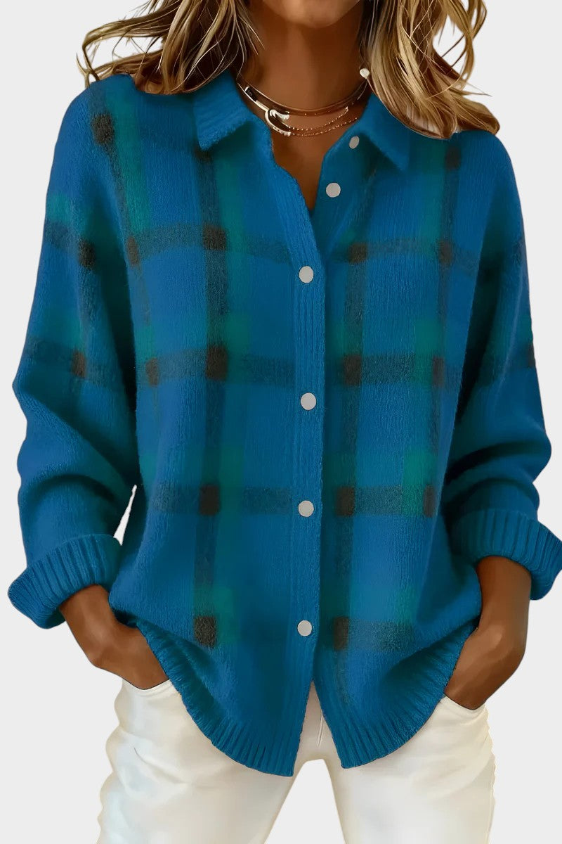 Mara | Casaco de malha suave e xadrez