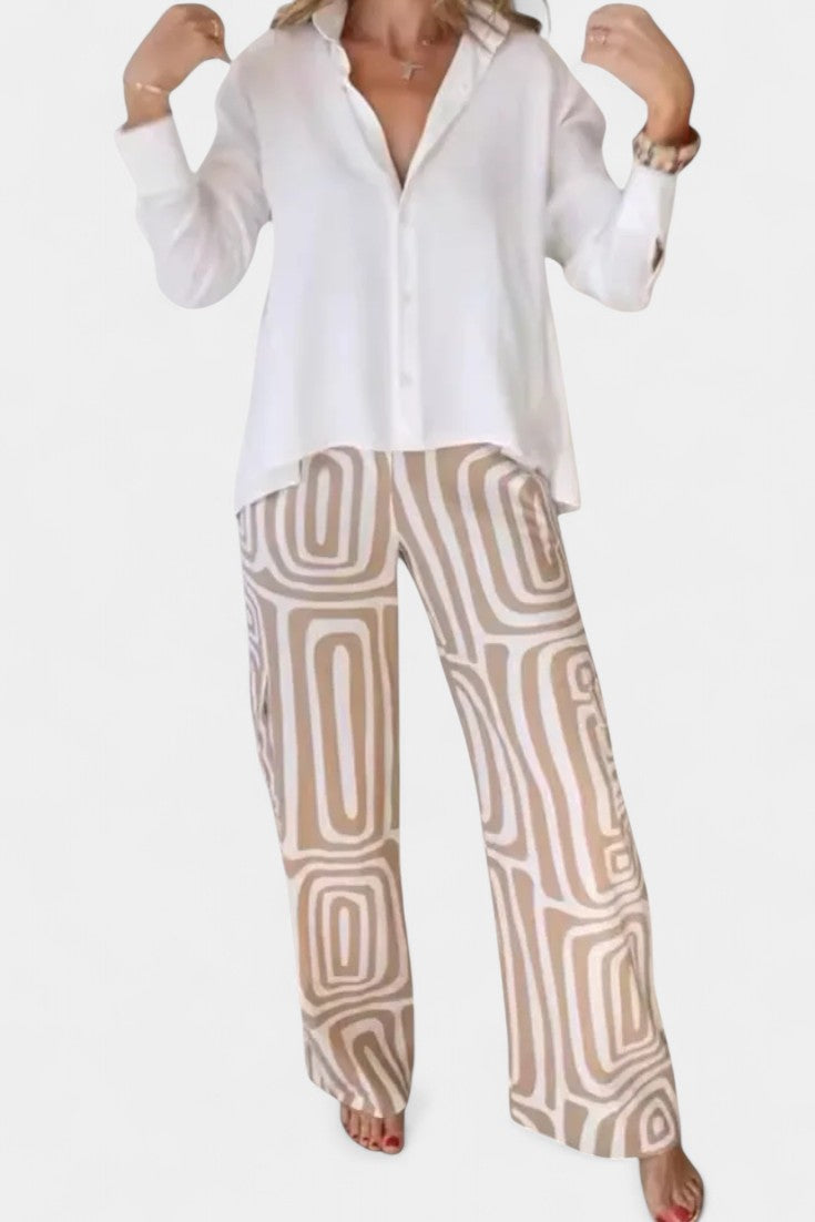 Conjuntos Calla de Duas Peças com Mangas Longas