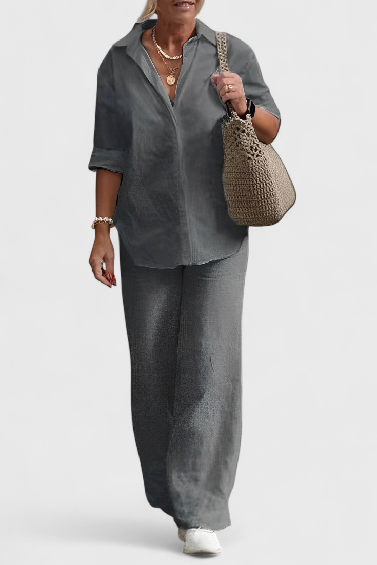 Conjuntos Skye de Linho e Algodão com Silhueta Solta