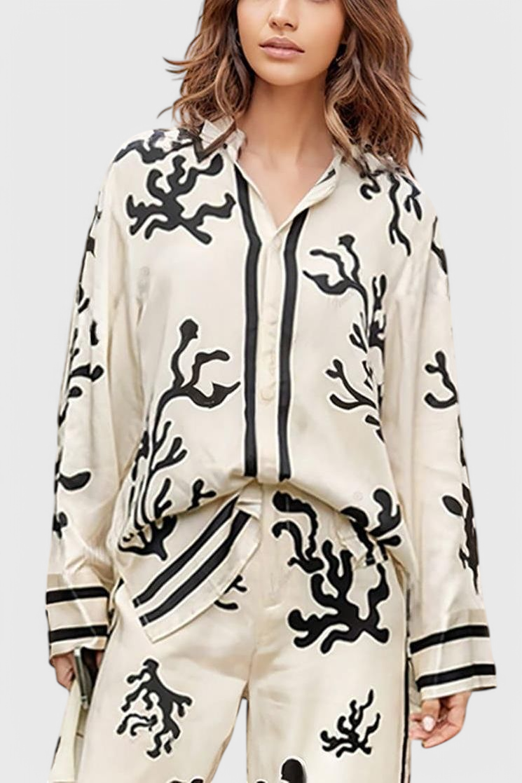 Conjunto de Calças Largas Nazaret com Impressão Artística