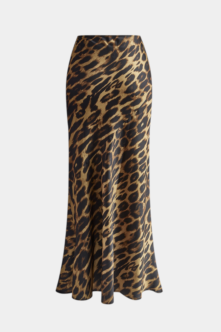 Elena Falda Maxi Slim com Estampa de Leopardo