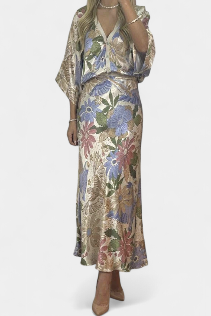 Conjunto de Blusa e Saia de Cauda de Peixe Shae