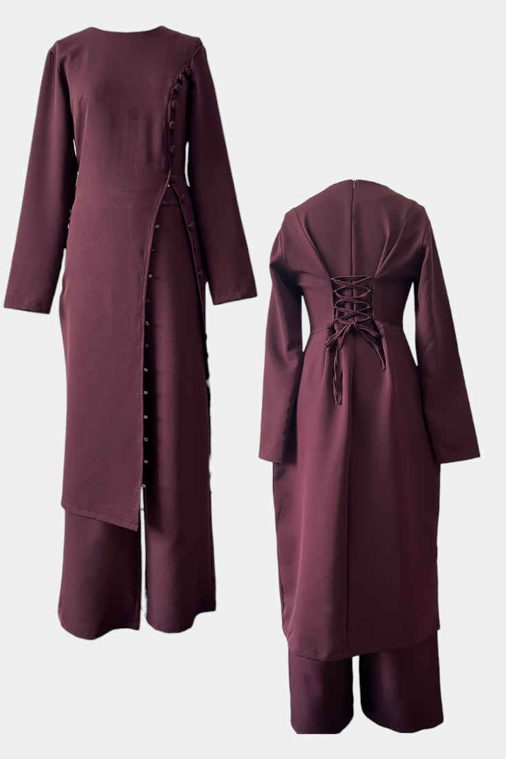 Melissa Klasiska Blusa Macia com Botões e Calças Longas