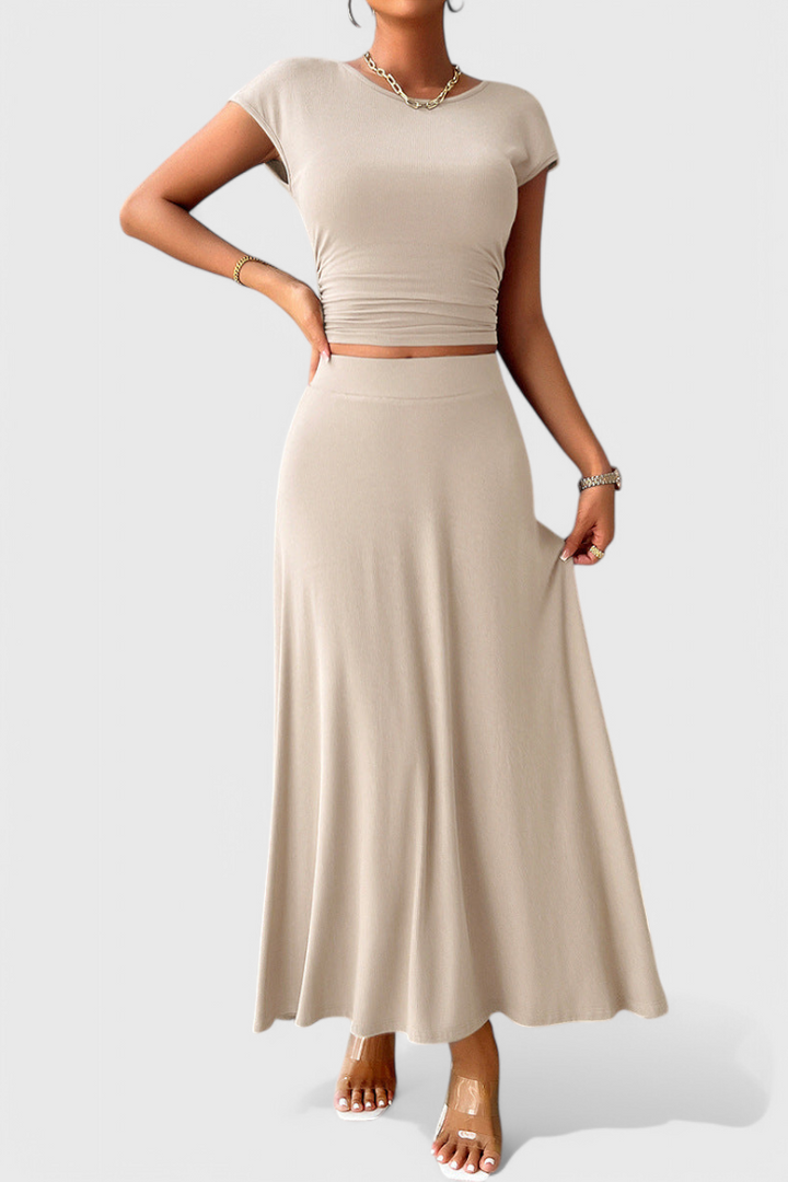 Top Corto Fruncido Anastasia & Saia Fluida a Condizer