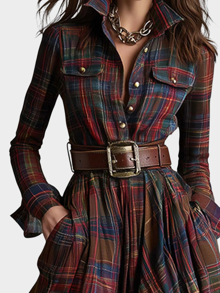 Beatriz™ ❘ Ilga suknelė su languotais raštais