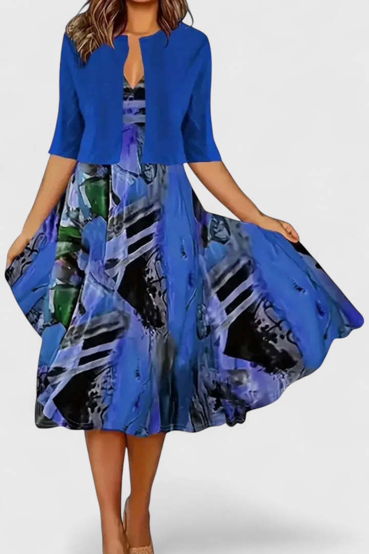 Conjunto de Vestido Midi Estrella com Blazer