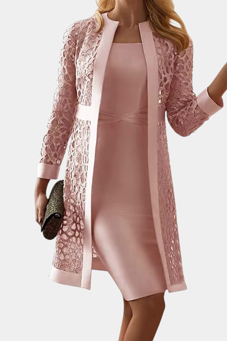 Conjunto de Vestido de Duas Peças Freya com Renda