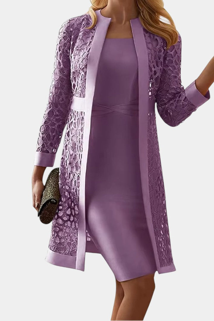 Conjunto de Vestido de Duas Peças Freya com Renda