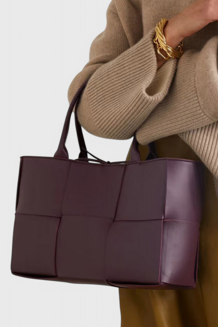 Bronte pirkinių krepšys austas