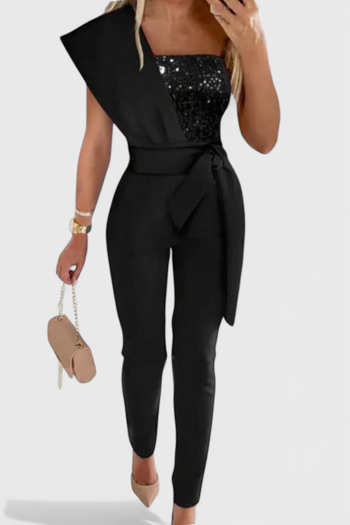 Conjunto de Lantejoulas Layla Viena de Um Ombro