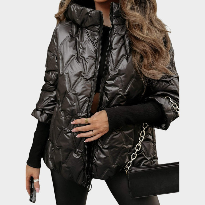 Christina™ | Pataisytos stiliaus striukė su gobtuvu