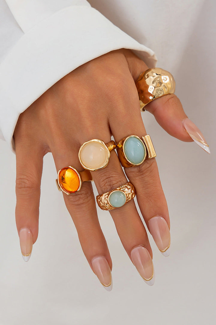 Atvirų Žiedų Rinkinys su Kristalais