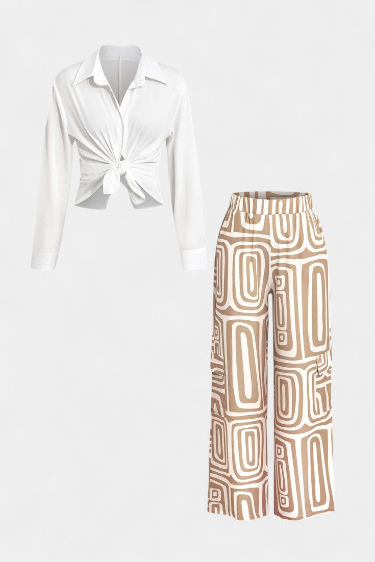 Conjuntos Calla de Duas Peças com Mangas Longas