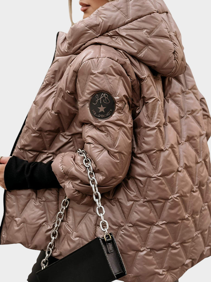 Christina™ | Pataisytos stiliaus striukė su gobtuvu