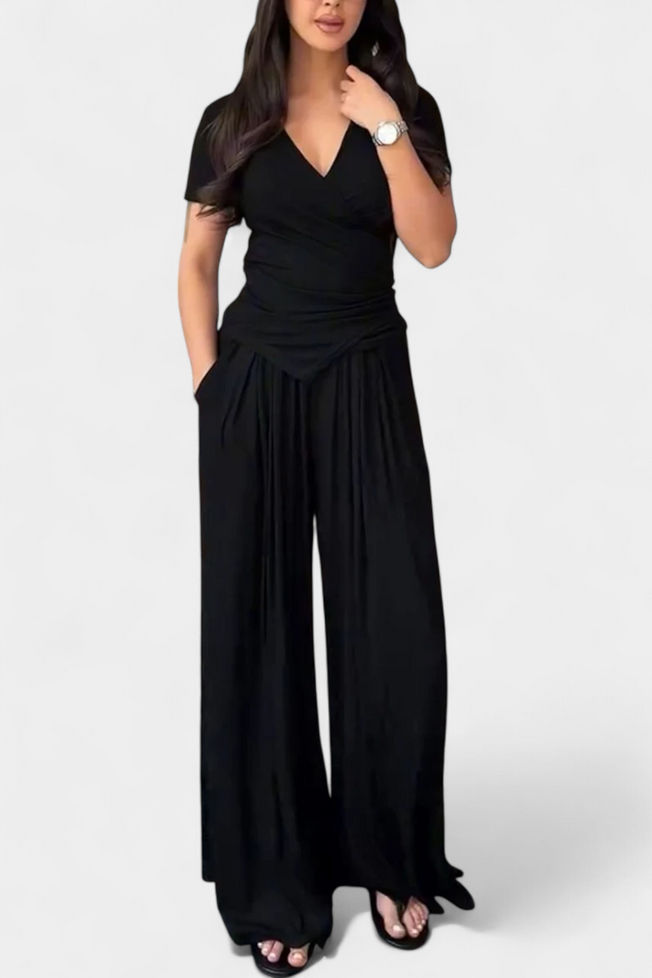 Ruslana Dviejų Dalių Komplektas su Kryžminiu V Formos Dekolte