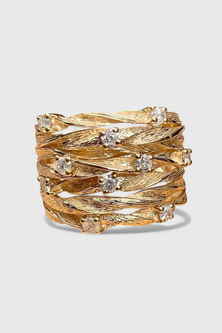 Vintage Auksinis Žiedas su Amžinu Žavesiu