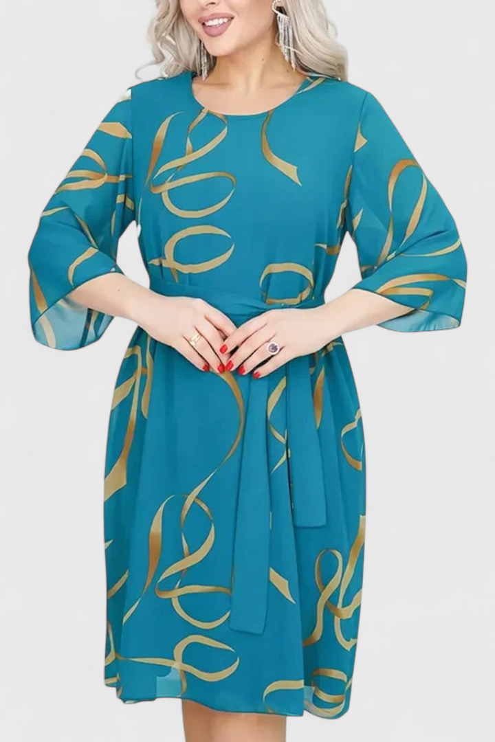 Vestido Midi Amelie com Cinto e Corte Universal