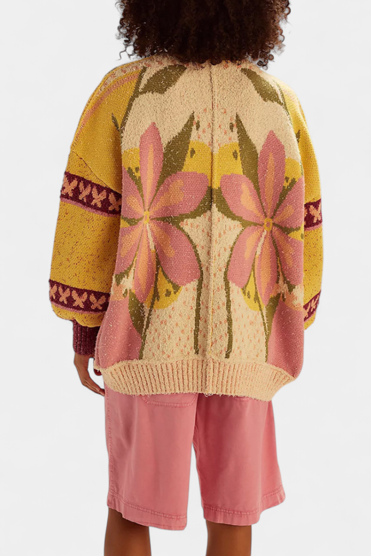 Casey | Gėlėmis raštu megztinis su laisvu kirpimu