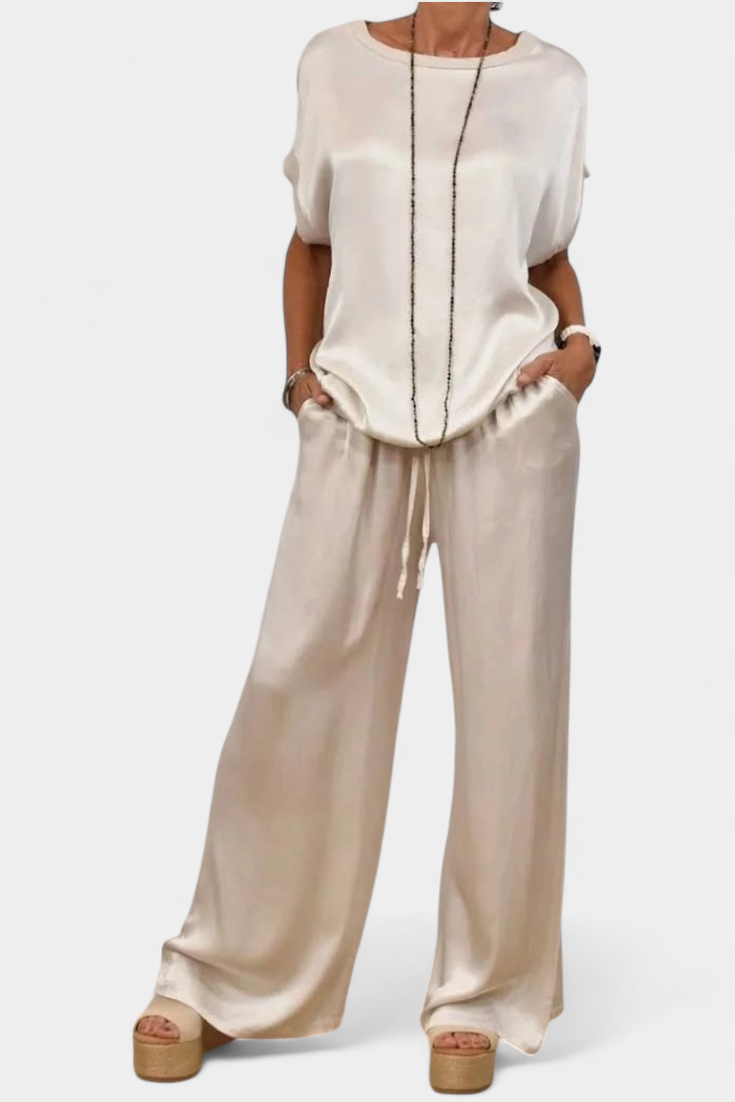 Conjunto de Primavera Blasa de Duas Peças com Estilo Sofisticado