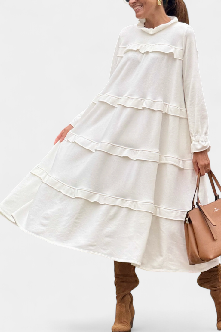 Vestido Jada com volantes e silhueta casual-chique