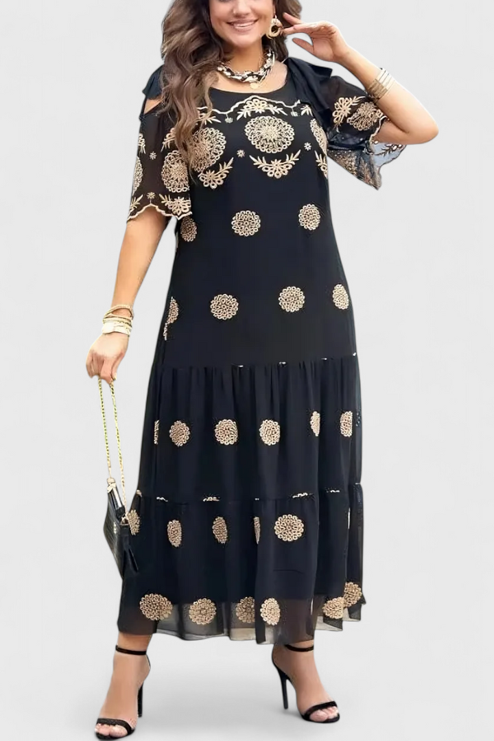 Vestido de Verão Kathy Elegants com Design em Rede e Corte Fluido