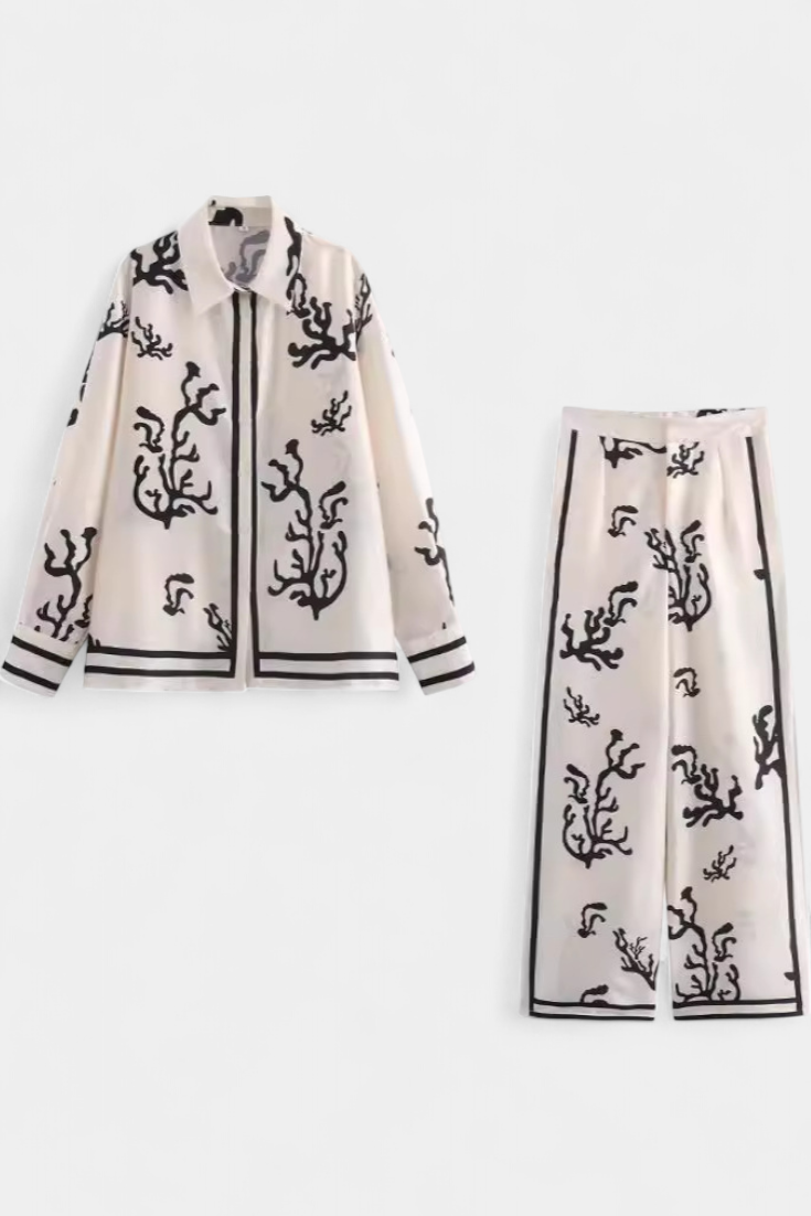 Conjunto de Calças Largas Nazaret com Impressão Artística