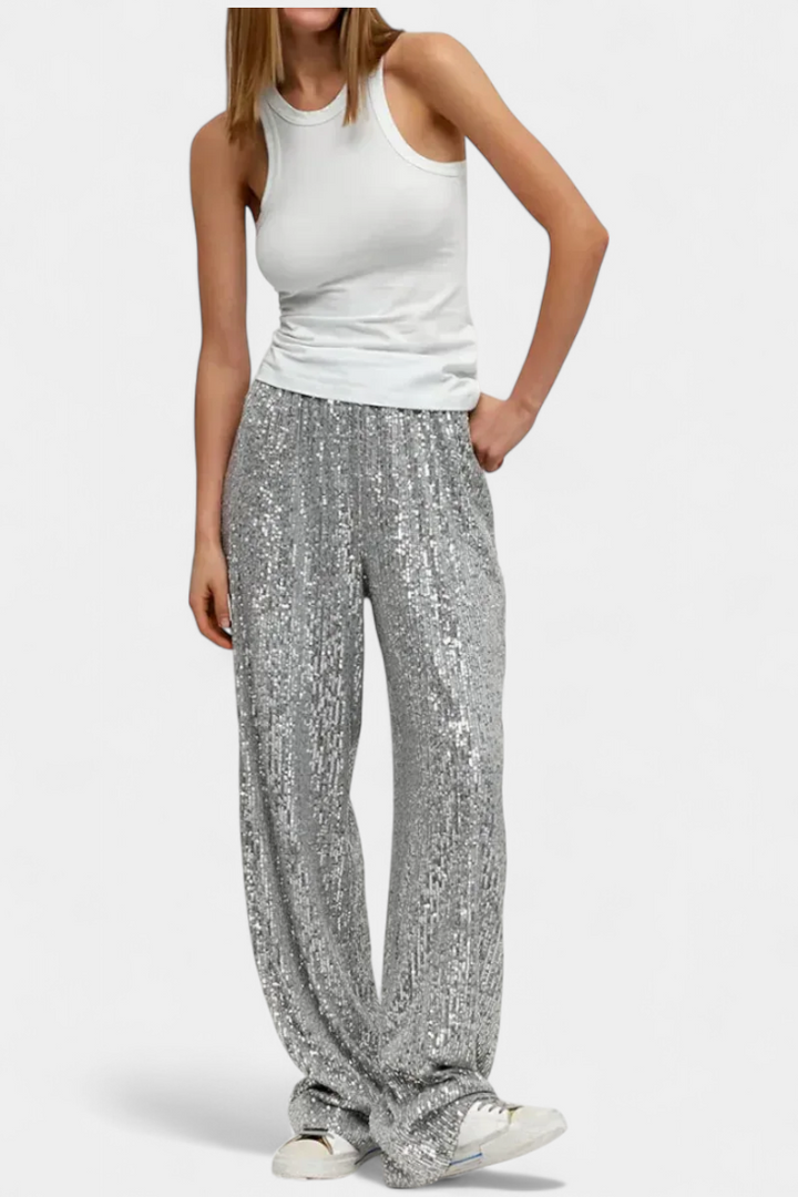 Calças de Cintura Alta com Cinto Elva