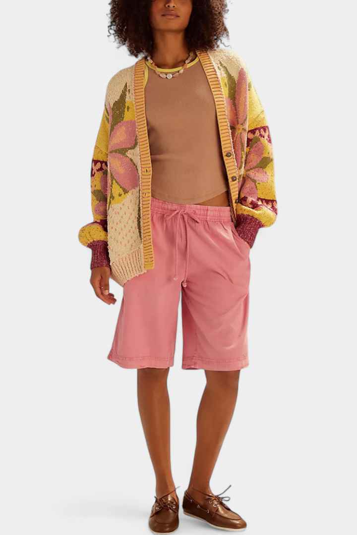 Casey | Gėlėmis raštu megztinis su laisvu kirpimu