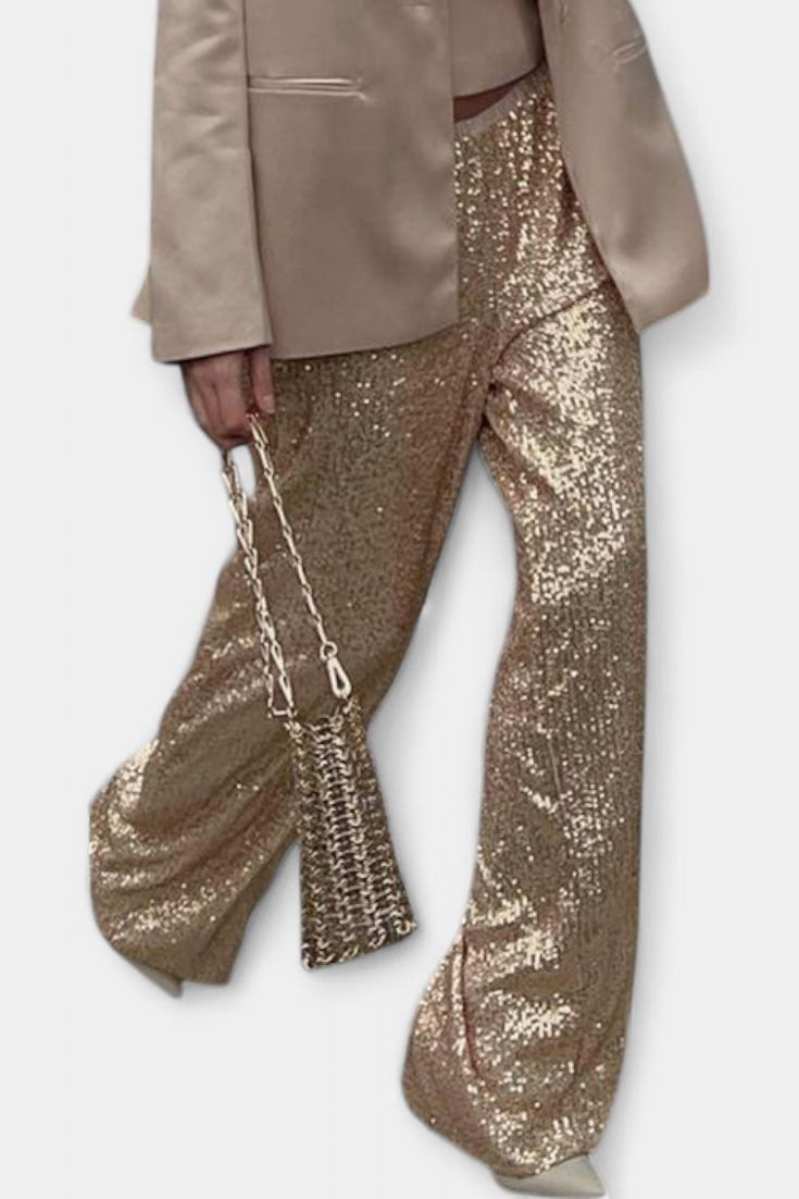 Calças de Cintura Alta com Cinto Elva