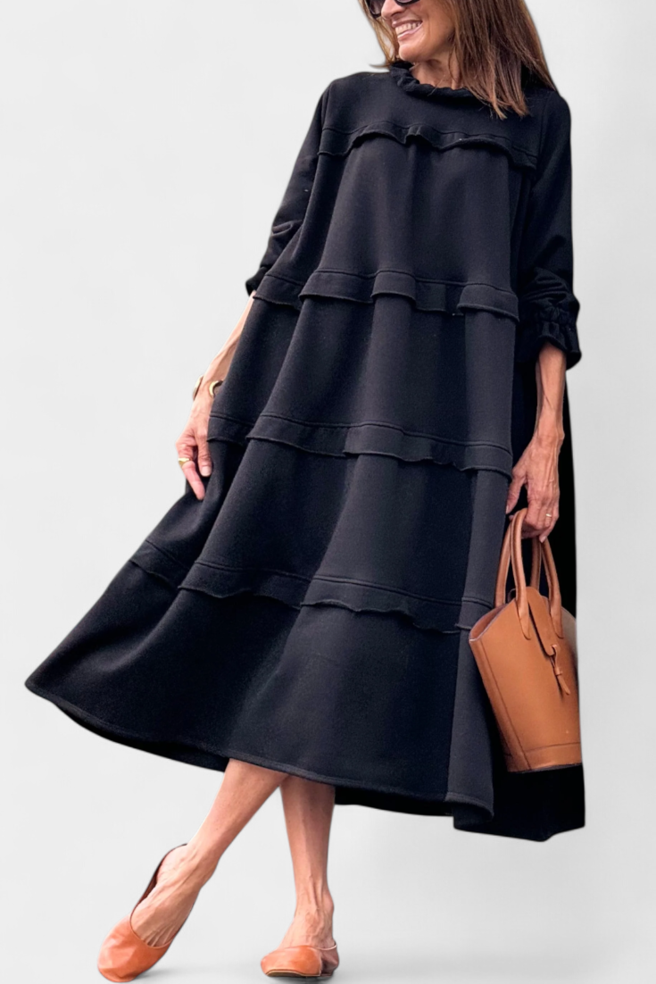 Vestido Jada com volantes e silhueta casual-chique