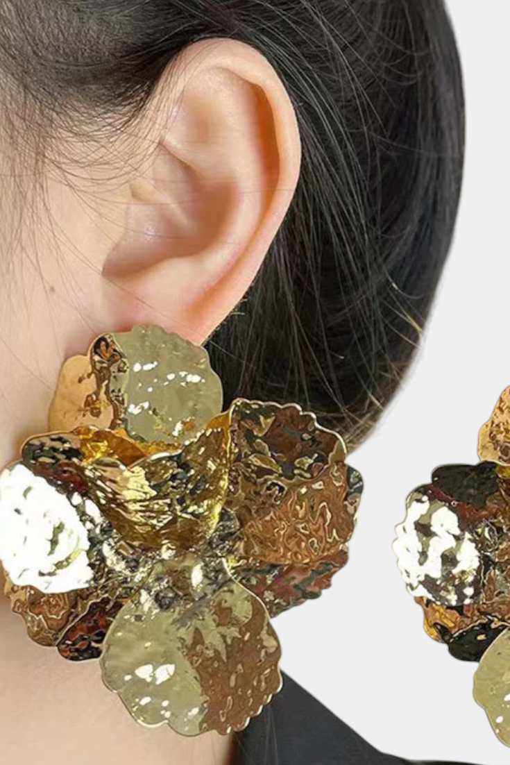 Gėlių Formos Blizgantys Auskarai