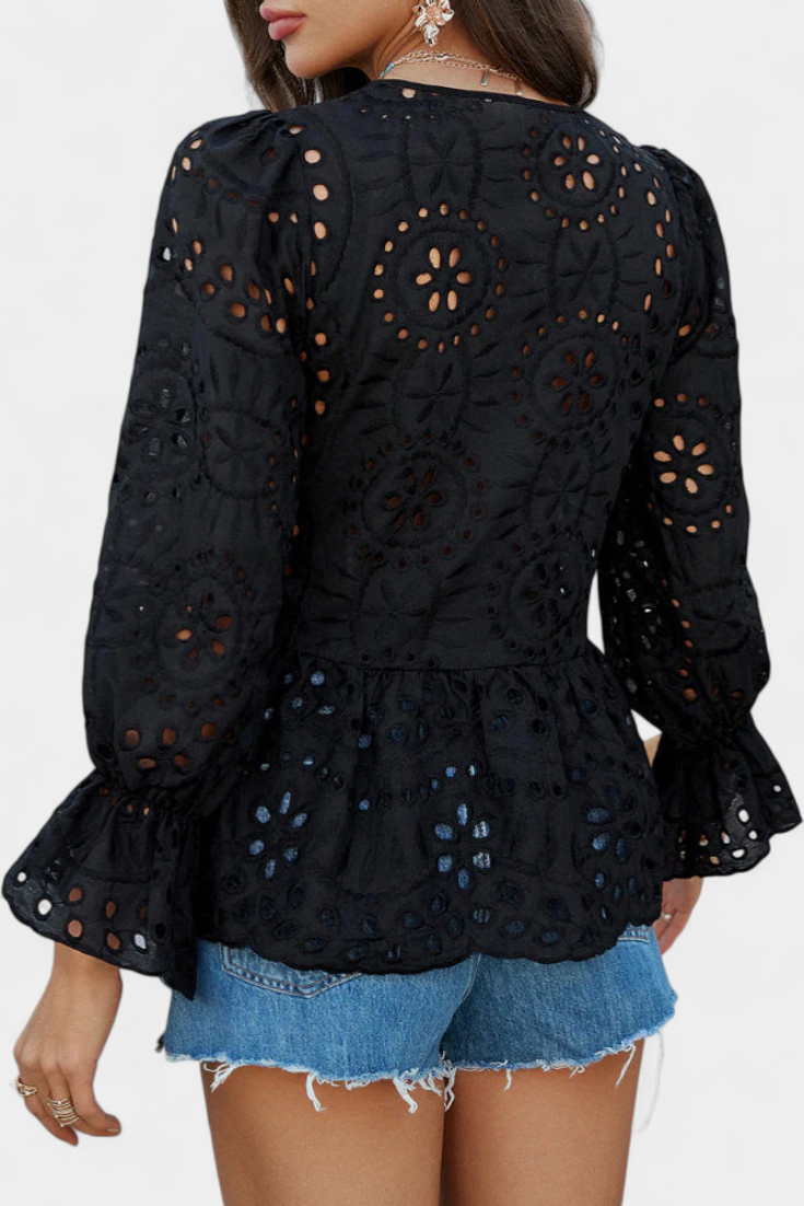 Kayden | Top de Renda Boémia com Corte Fluido