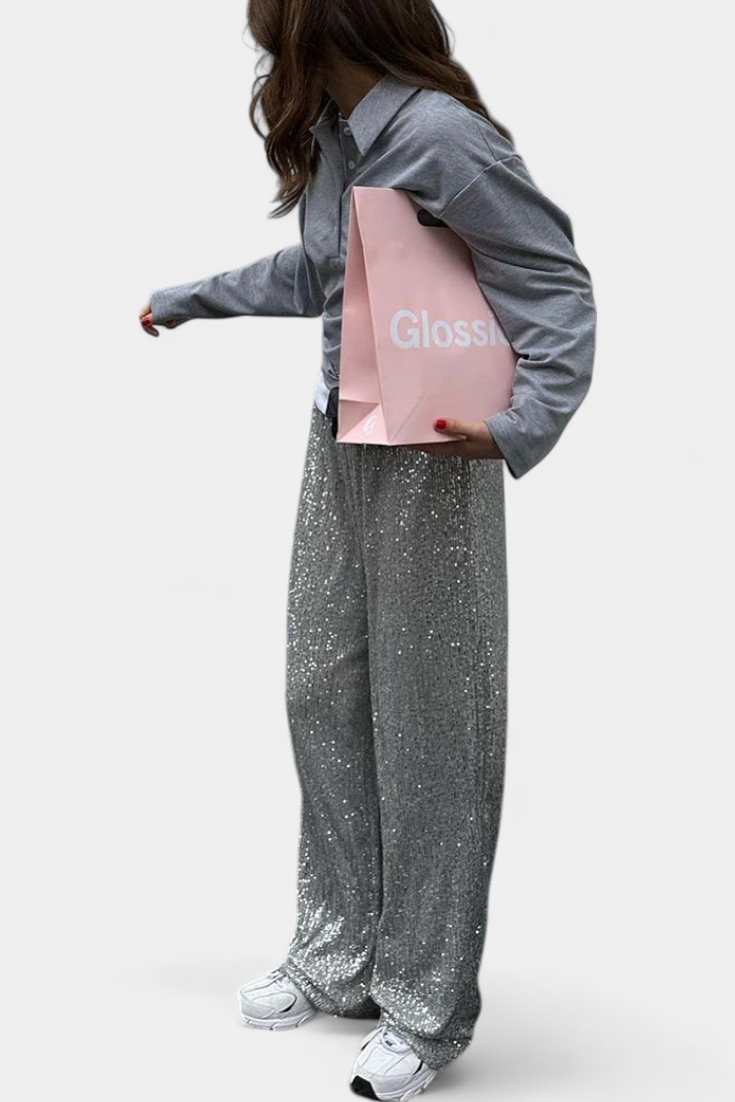 Calças de Cintura Alta com Cinto Elva