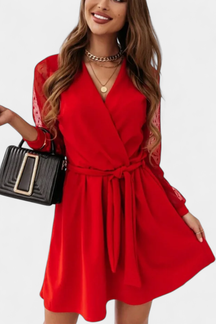 Kalandra Mini Vestido Elegante com Decote Sofisticado e Silhueta Lisonjeira